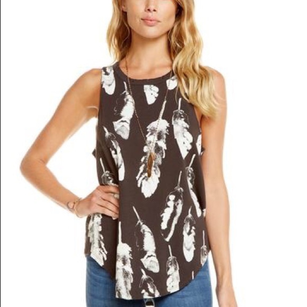 Chaser feather tank top size small